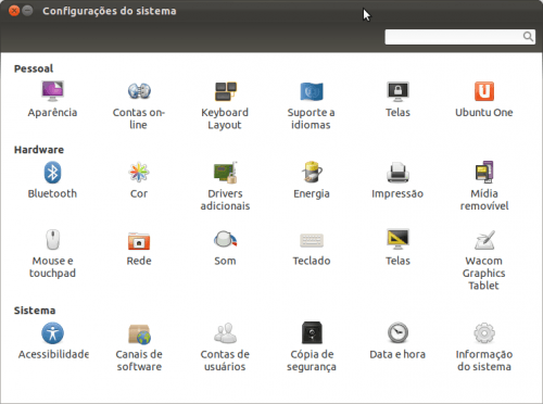Entre na tela de Configurações do sistema Entre na tela de Configurações do sistema