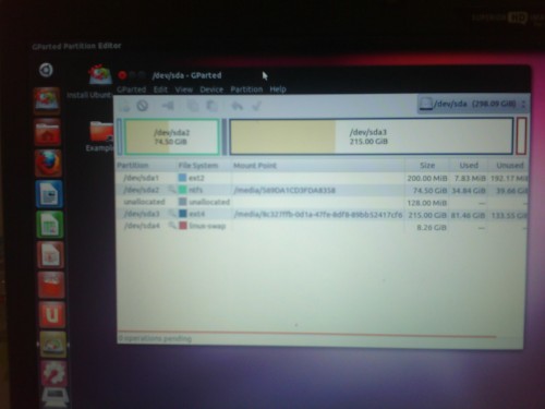 Ubuntu - GParted on LiveCD