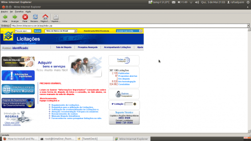 IE8 com Wine - parte 2