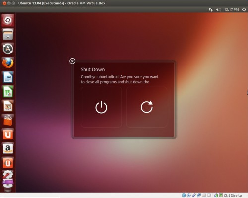Ubuntu 13.04 - desligando